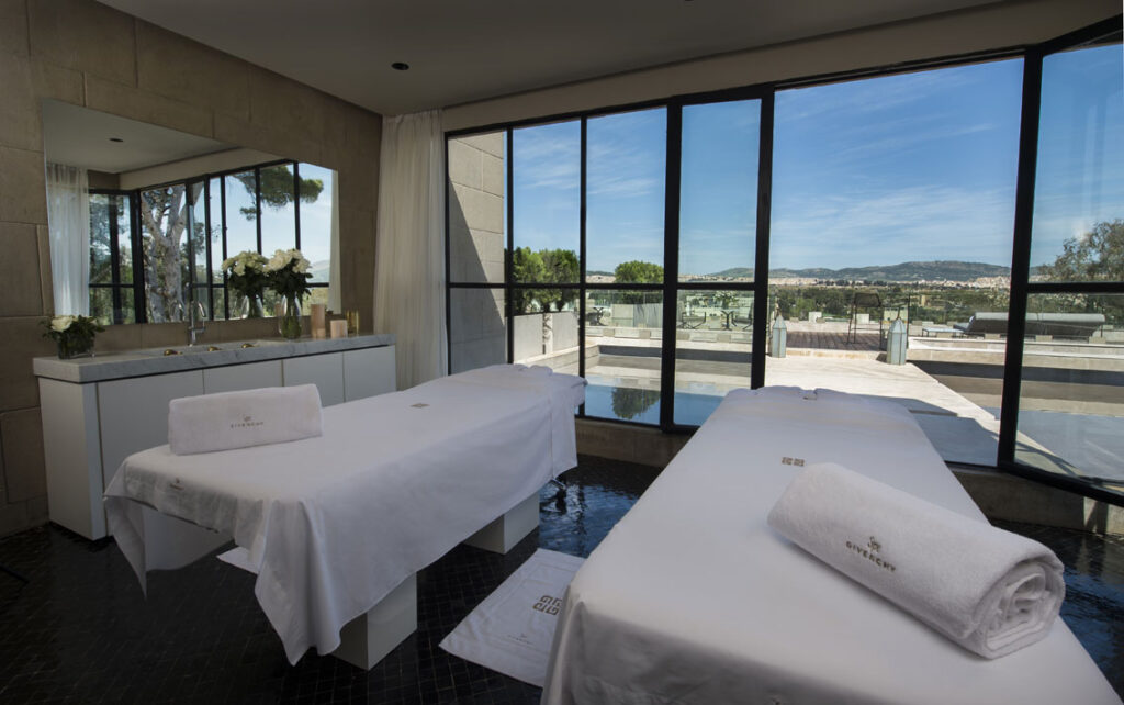 Cabina doble del Spa Givenchy en el Hotel Sahrai (Fez, Marruecos).