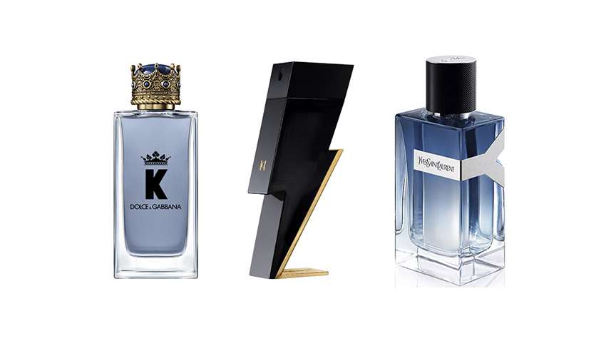 Perfumes masculinos para regalar: K de Dolce & Gabbana, Bad Boy de Carolina Herrera y Y de YSL